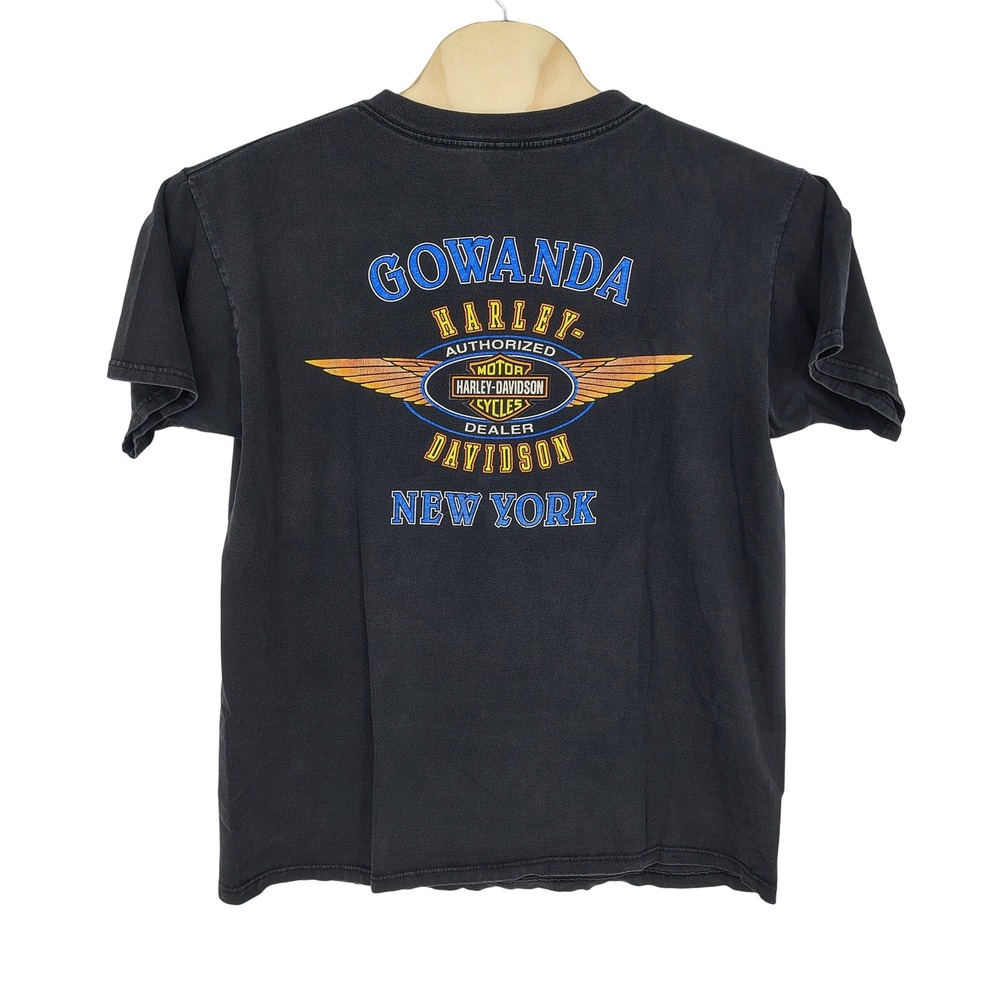 Harley-Davidson The Original Hard Drive Gowanda NY T-Shirt Men XL Black VTG 1999 - Picture 2 of 11